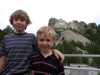 Boys in front of Rushmore